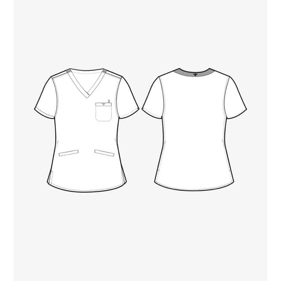 Med Couture navy signature v-neck 3 pocket scrub top - Picture 7 of 7